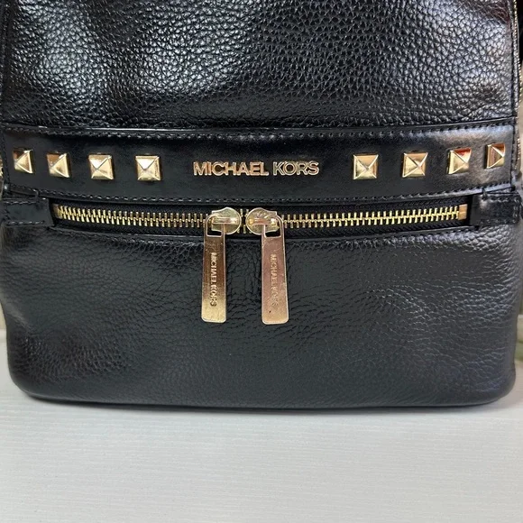 Michael Kors Black Backpack with Gold Accents - Picture 2 of 14